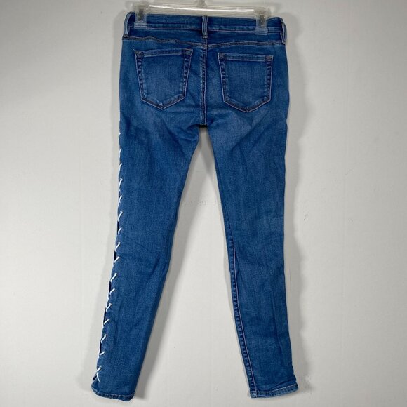 Pacsun Super Stretch Ankle Jegging Jeans Women's 24 Blue Cross Lace Casual Pant - Picture 2 of 16